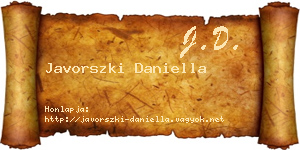 Javorszki Daniella névjegykártya